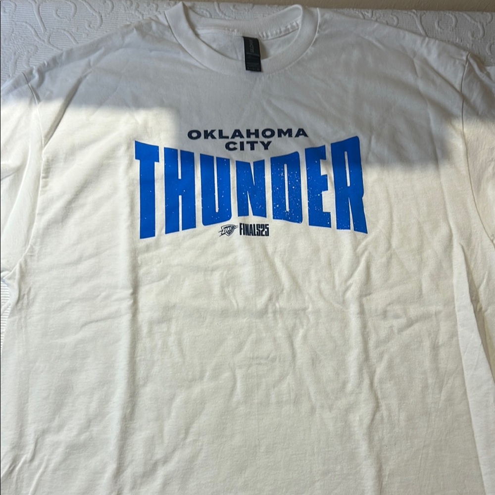 Two Gildan Oklahoma City Thunder White and Blue Tees. Finals 2025 Game 1. XL - Picture 3 of 7